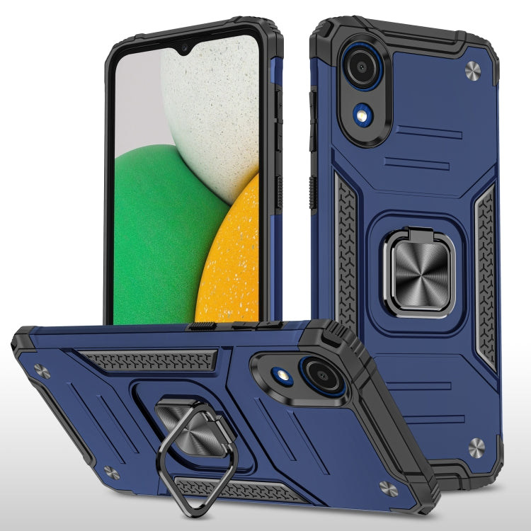 For Samsung Galaxy A03 Core Magnetic Armor Shockproof TPU + PC Phone Case with Metal Ring Holder