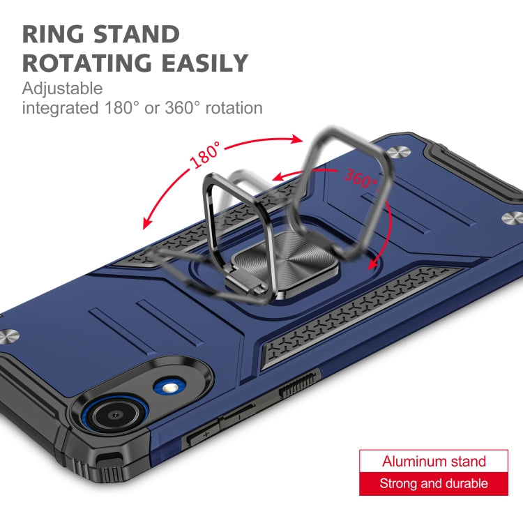 For Samsung Galaxy A03 Core Magnetic Armor Shockproof TPU + PC Phone Case with Metal Ring Holder