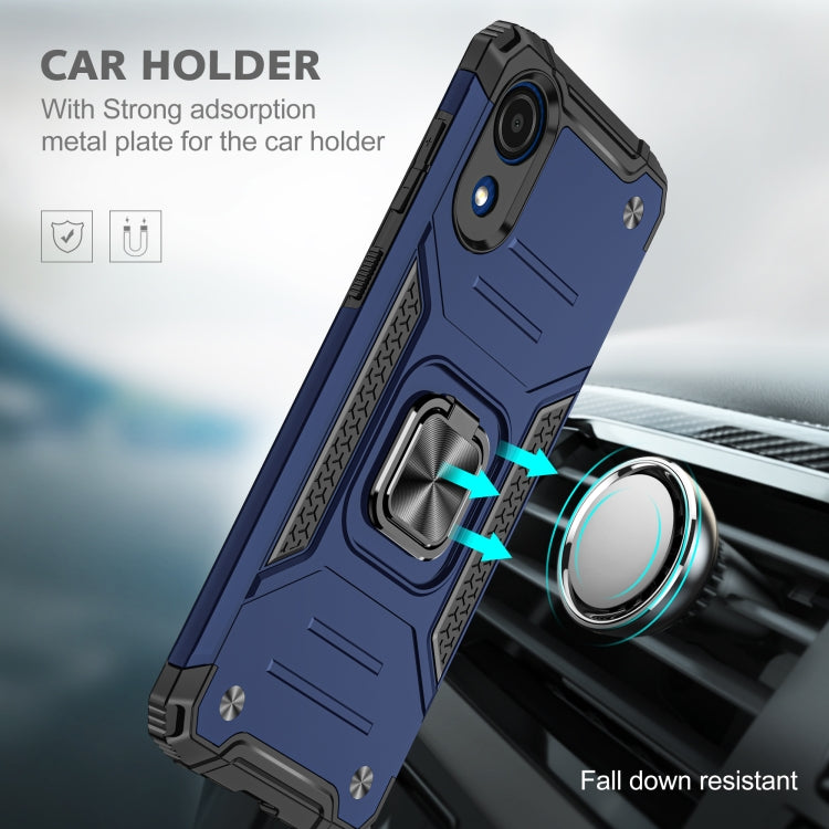 For Samsung Galaxy A03 Core Magnetic Armor Shockproof TPU + PC Phone Case with Metal Ring Holder