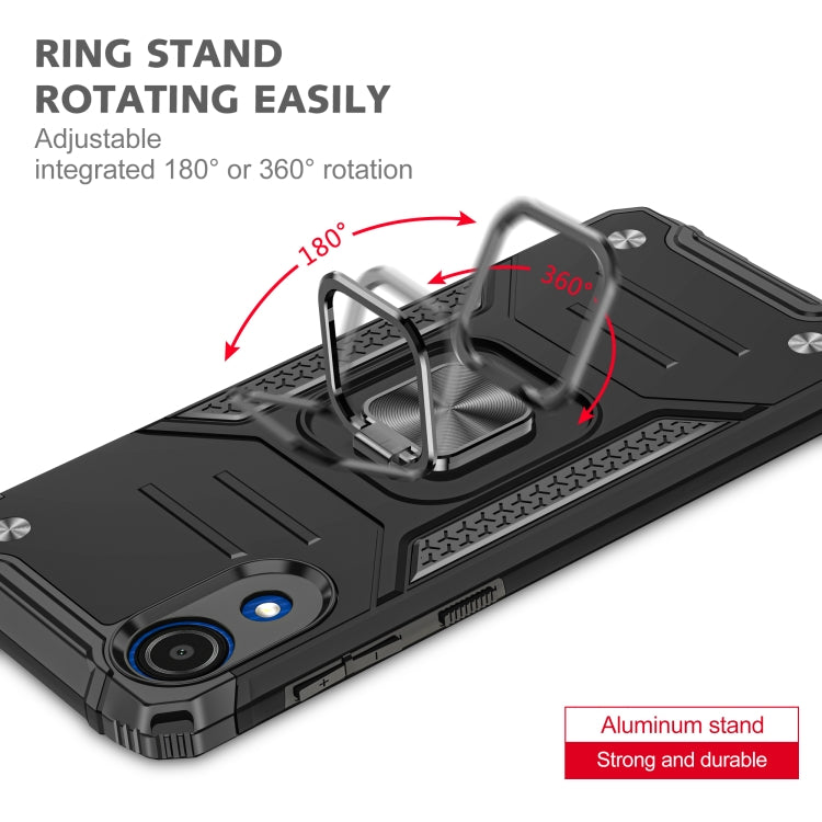 For Samsung Galaxy A03 Core Magnetic Armor Shockproof TPU + PC Phone Case with Metal Ring Holder
