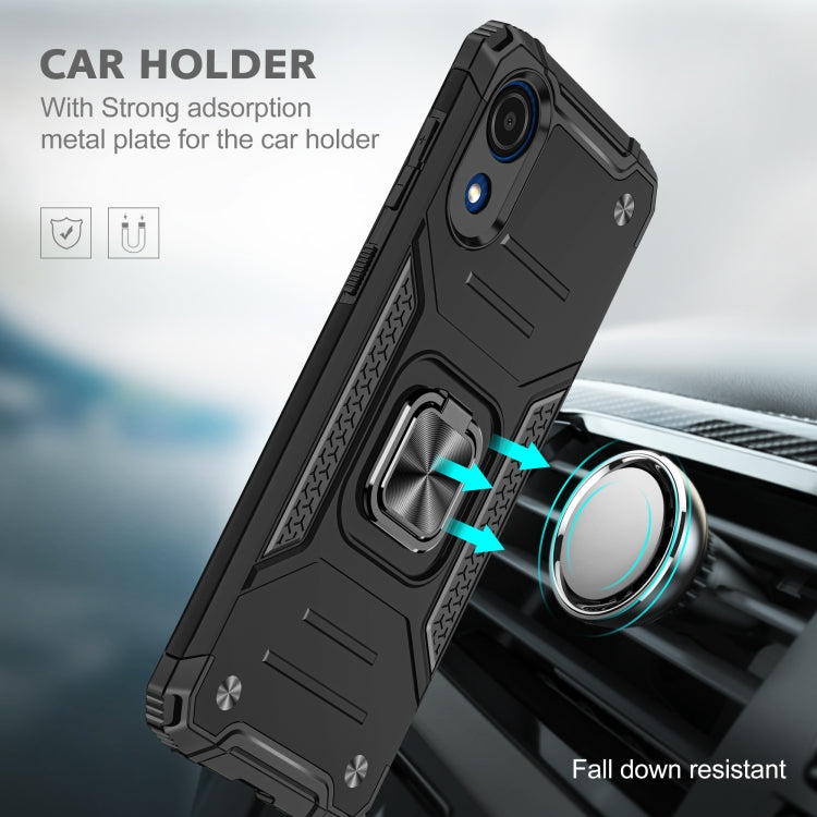 For Samsung Galaxy A03 Core Magnetic Armor Shockproof TPU + PC Phone Case with Metal Ring Holder