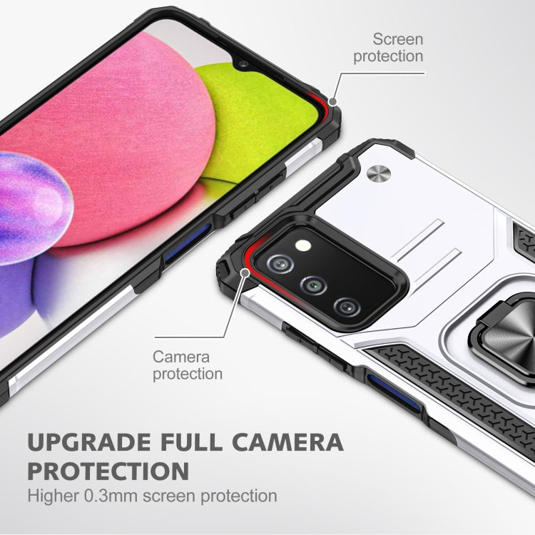 For Samsung Galaxy A03S US Edition Magnetic Armor Shockproof TPU + PC Phone Case with Metal Ring Holder