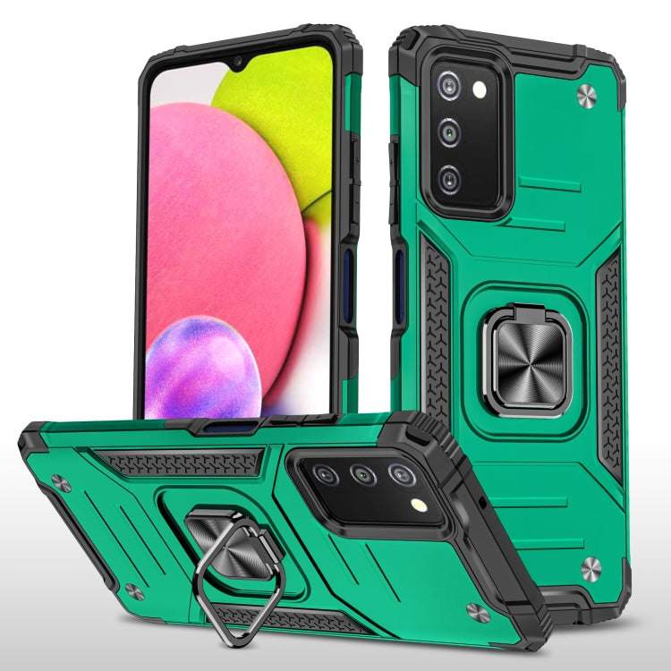 For Samsung Galaxy A03S US Edition Magnetic Armor Shockproof TPU + PC Phone Case with Metal Ring Holder