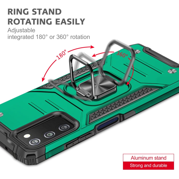 For Samsung Galaxy A03S US Edition Magnetic Armor Shockproof TPU + PC Phone Case with Metal Ring Holder