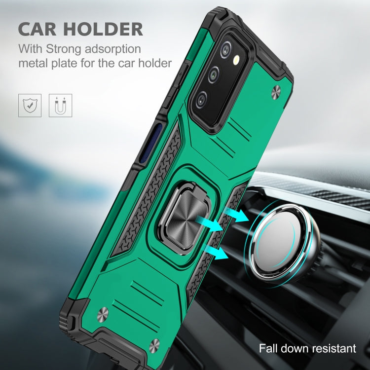 For Samsung Galaxy A03S US Edition Magnetic Armor Shockproof TPU + PC Phone Case with Metal Ring Holder