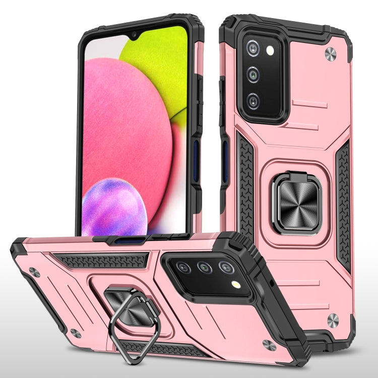 For Samsung Galaxy A03S US Edition Magnetic Armor Shockproof TPU + PC Phone Case with Metal Ring Holder