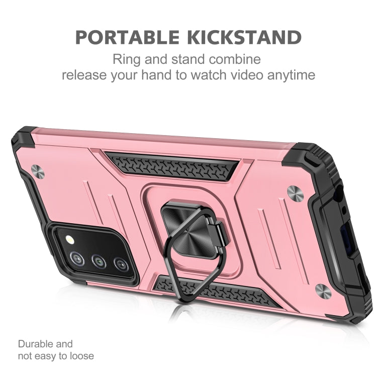 For Samsung Galaxy A03S US Edition Magnetic Armor Shockproof TPU + PC Phone Case with Metal Ring Holder