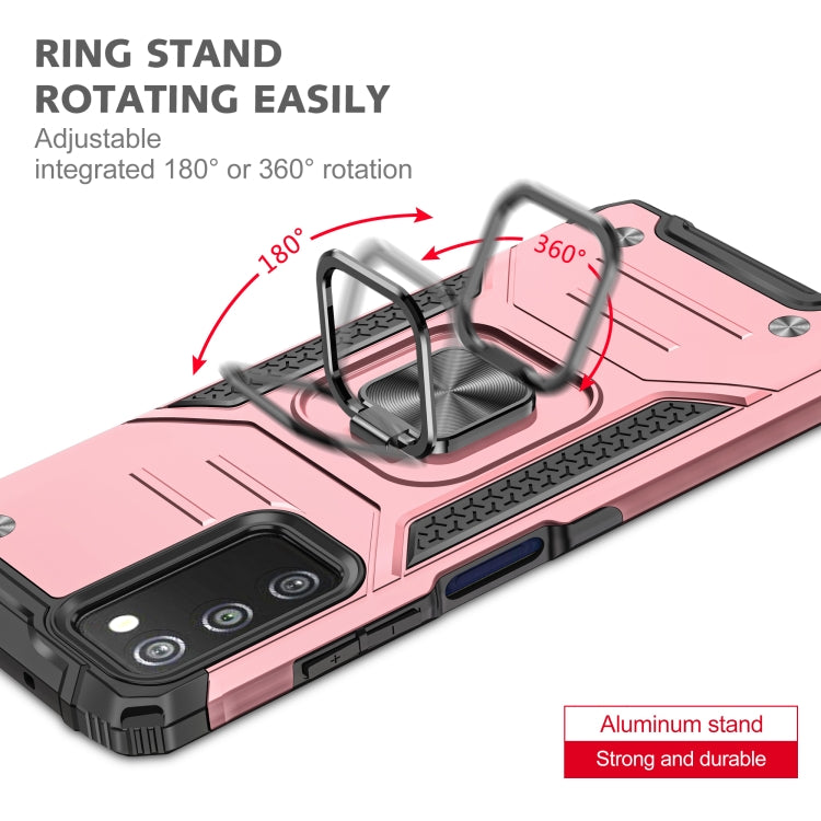 For Samsung Galaxy A03S US Edition Magnetic Armor Shockproof TPU + PC Phone Case with Metal Ring Holder