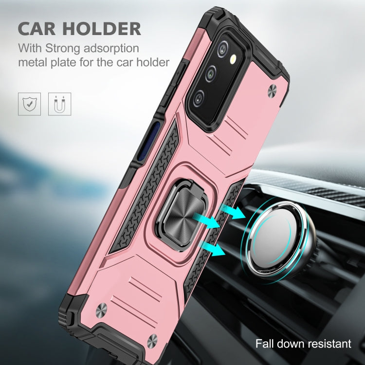 For Samsung Galaxy A03S US Edition Magnetic Armor Shockproof TPU + PC Phone Case with Metal Ring Holder