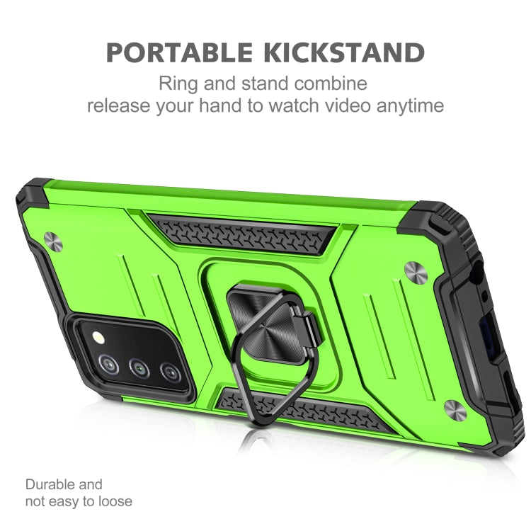 For Samsung Galaxy A03S US Edition Magnetic Armor Shockproof TPU + PC Phone Case with Metal Ring Holder