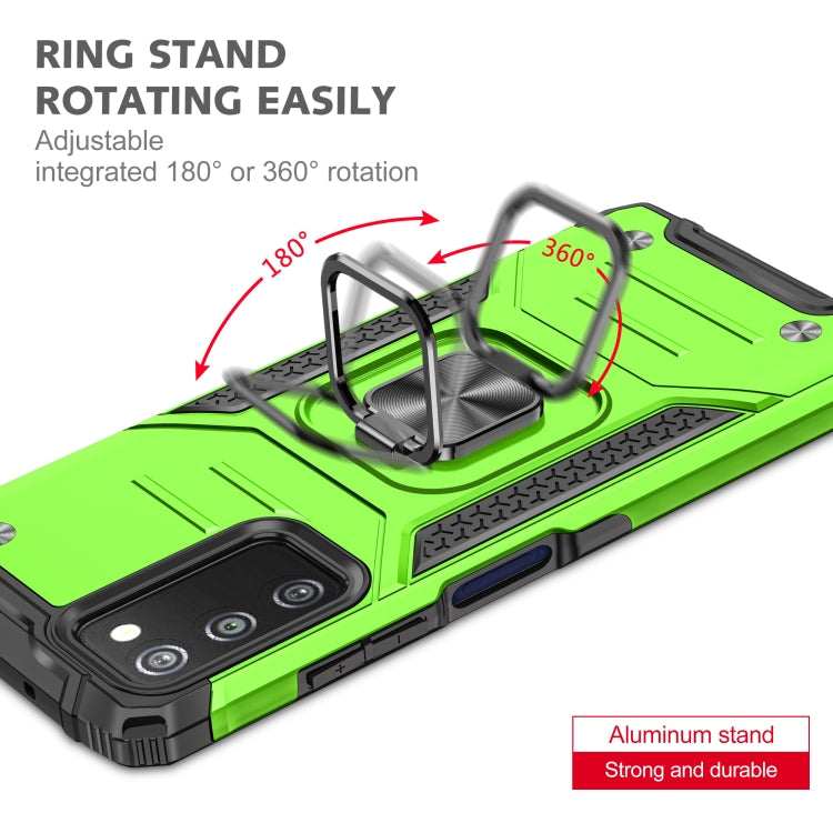 For Samsung Galaxy A03S US Edition Magnetic Armor Shockproof TPU + PC Phone Case with Metal Ring Holder