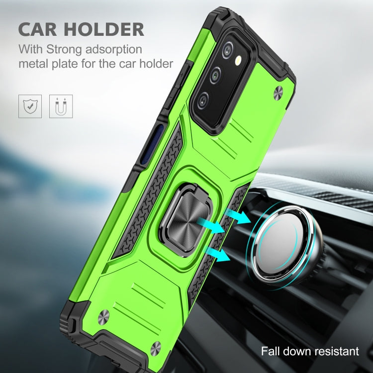 For Samsung Galaxy A03S US Edition Magnetic Armor Shockproof TPU + PC Phone Case with Metal Ring Holder