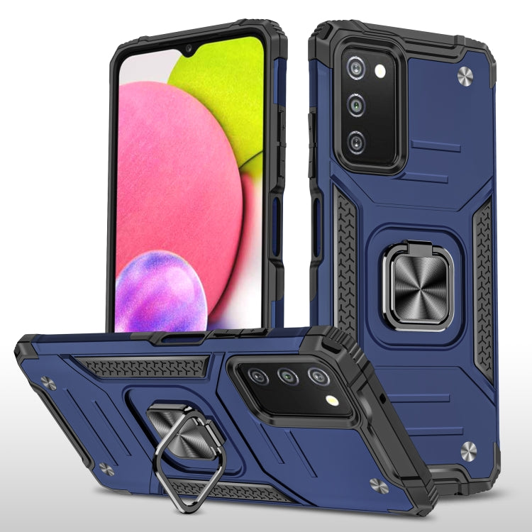 For Samsung Galaxy A03S US Edition Magnetic Armor Shockproof TPU + PC Phone Case with Metal Ring Holder