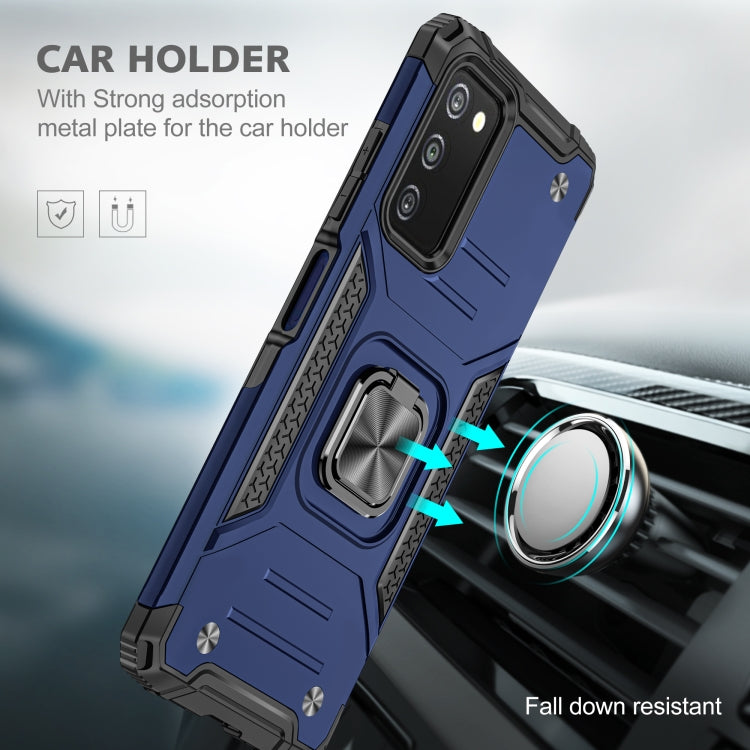 For Samsung Galaxy A03S US Edition Magnetic Armor Shockproof TPU + PC Phone Case with Metal Ring Holder