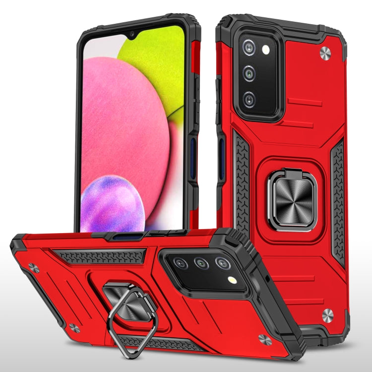 For Samsung Galaxy A03S US Edition Magnetic Armor Shockproof TPU + PC Phone Case with Metal Ring Holder