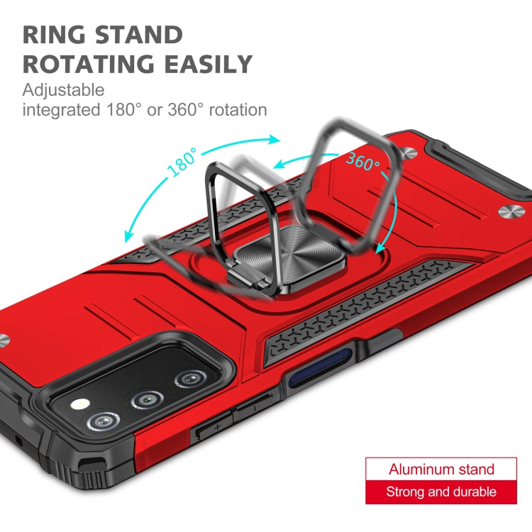 For Samsung Galaxy A03S US Edition Magnetic Armor Shockproof TPU + PC Phone Case with Metal Ring Holder