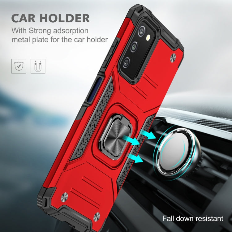 For Samsung Galaxy A03S US Edition Magnetic Armor Shockproof TPU + PC Phone Case with Metal Ring Holder