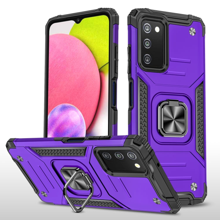 For Samsung Galaxy A03S US Edition Magnetic Armor Shockproof TPU + PC Phone Case with Metal Ring Holder