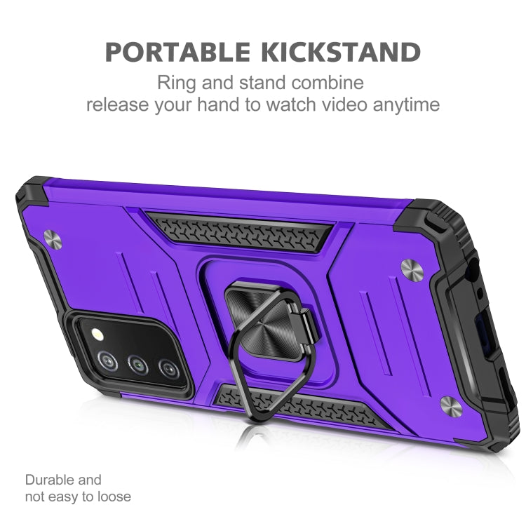 For Samsung Galaxy A03S US Edition Magnetic Armor Shockproof TPU + PC Phone Case with Metal Ring Holder