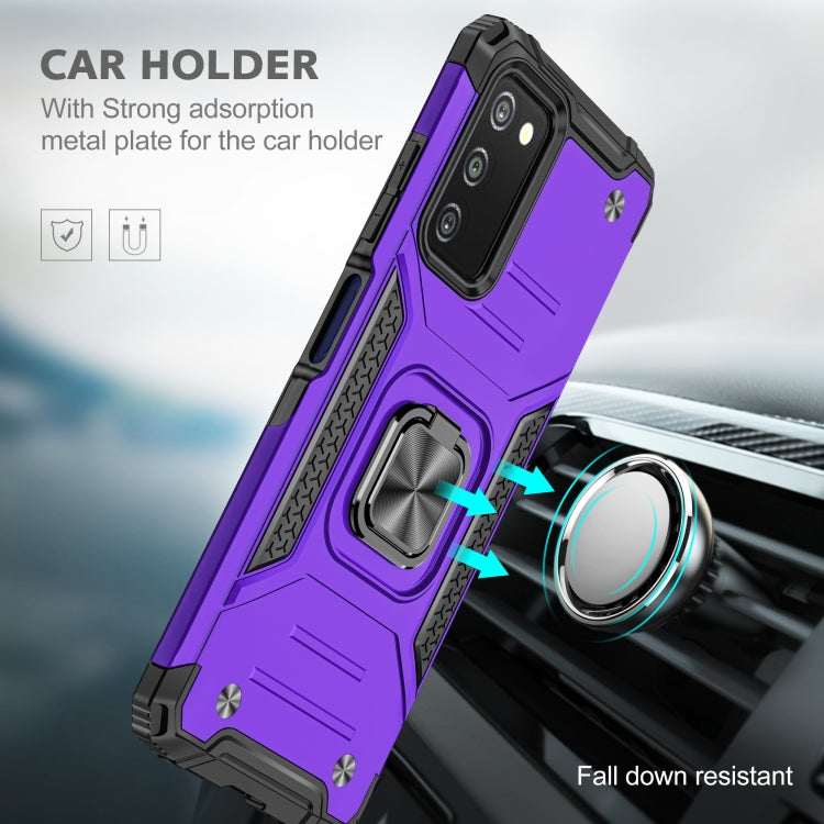 For Samsung Galaxy A03S US Edition Magnetic Armor Shockproof TPU + PC Phone Case with Metal Ring Holder