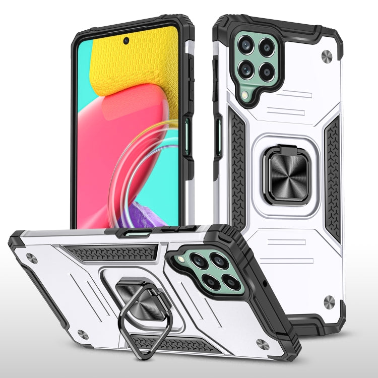 For Samsung Galaxy M53 Magnetic Armor Shockproof TPU + PC Phone Case with Metal Ring Holder