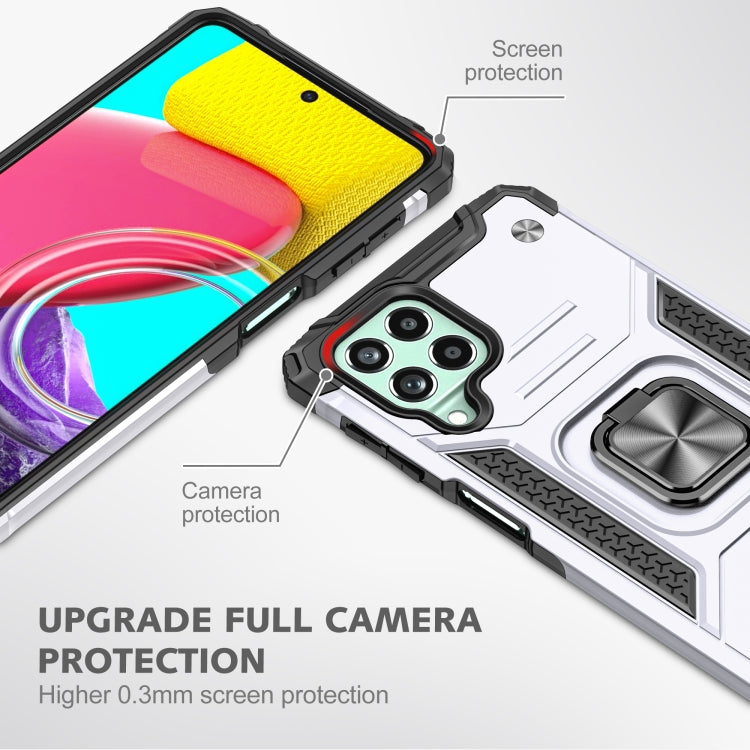 For Samsung Galaxy M53 Magnetic Armor Shockproof TPU + PC Phone Case with Metal Ring Holder