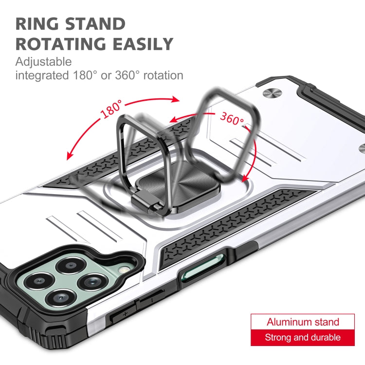 For Samsung Galaxy M53 Magnetic Armor Shockproof TPU + PC Phone Case with Metal Ring Holder