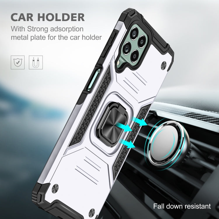 For Samsung Galaxy M53 Magnetic Armor Shockproof TPU + PC Phone Case with Metal Ring Holder
