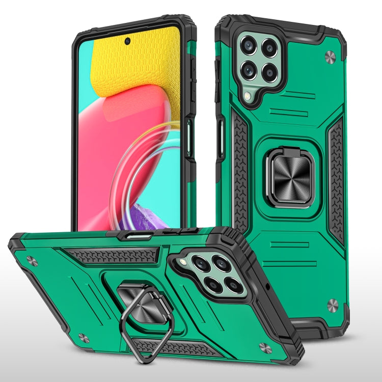 For Samsung Galaxy M53 Magnetic Armor Shockproof TPU + PC Phone Case with Metal Ring Holder