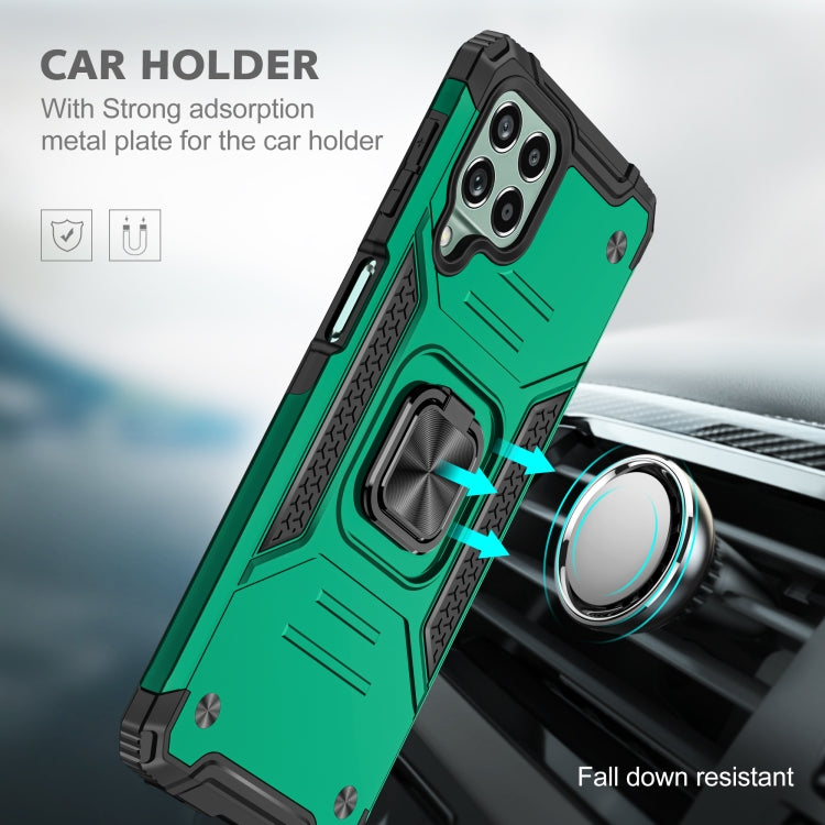 For Samsung Galaxy M53 Magnetic Armor Shockproof TPU + PC Phone Case with Metal Ring Holder