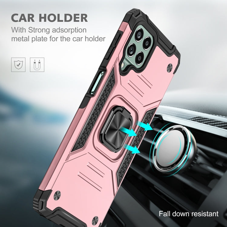 For Samsung Galaxy M53 Magnetic Armor Shockproof TPU + PC Phone Case with Metal Ring Holder