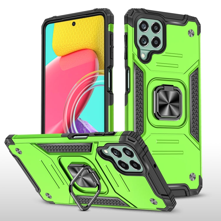 For Samsung Galaxy M53 Magnetic Armor Shockproof TPU + PC Phone Case with Metal Ring Holder