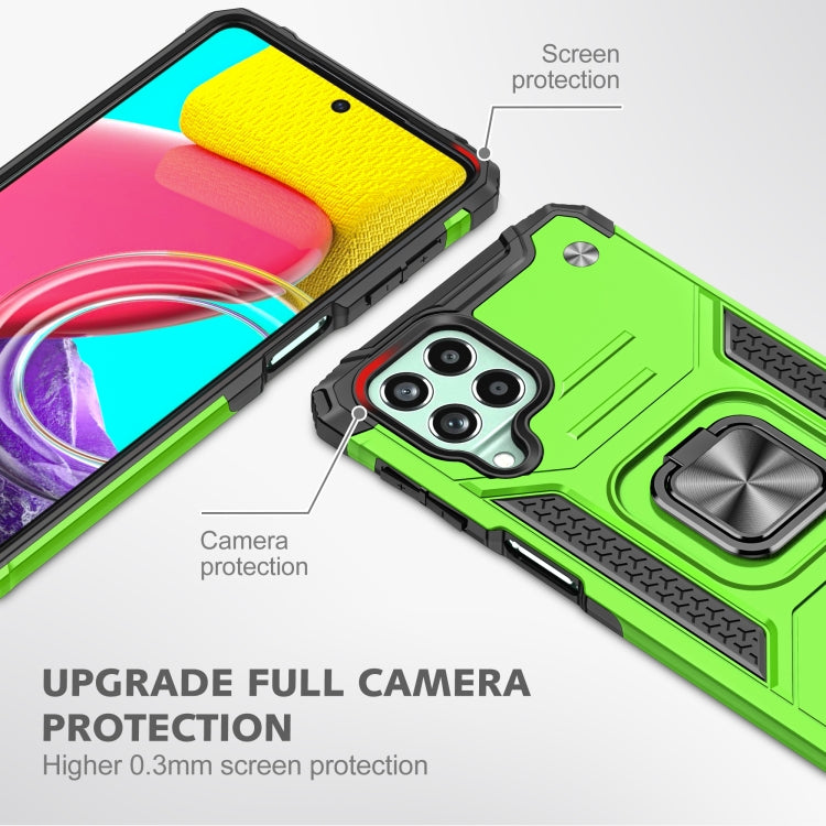 For Samsung Galaxy M53 Magnetic Armor Shockproof TPU + PC Phone Case with Metal Ring Holder