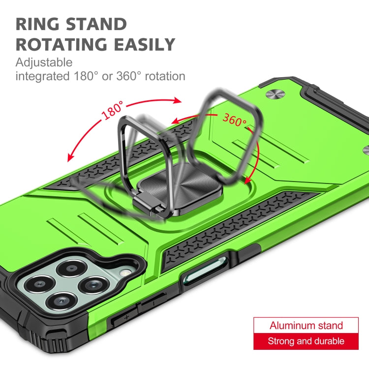 For Samsung Galaxy M53 Magnetic Armor Shockproof TPU + PC Phone Case with Metal Ring Holder