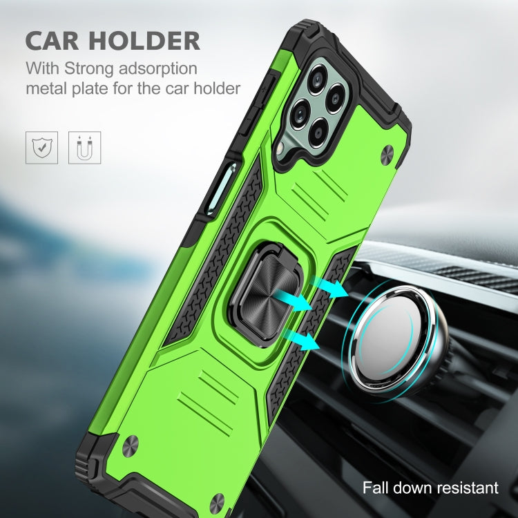 For Samsung Galaxy M53 Magnetic Armor Shockproof TPU + PC Phone Case with Metal Ring Holder