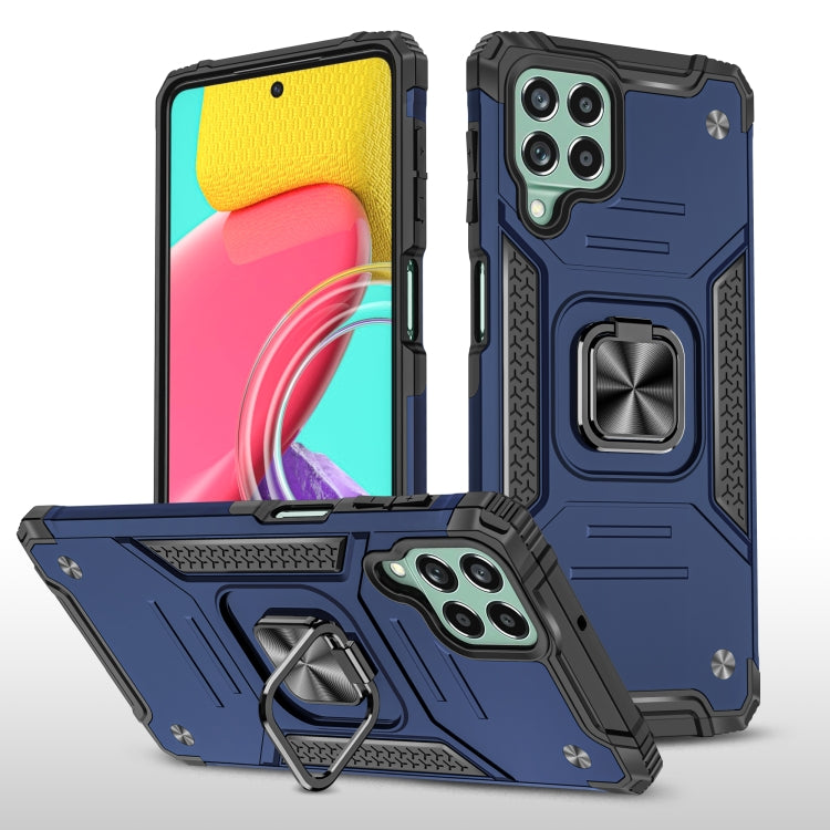 For Samsung Galaxy M53 Magnetic Armor Shockproof TPU + PC Phone Case with Metal Ring Holder