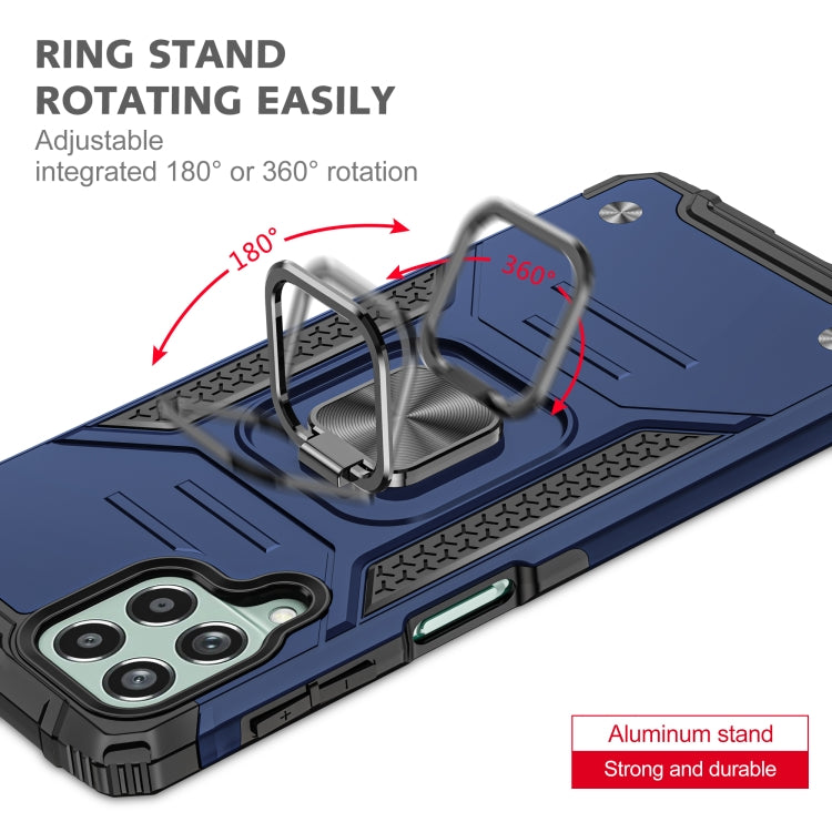 For Samsung Galaxy M53 Magnetic Armor Shockproof TPU + PC Phone Case with Metal Ring Holder