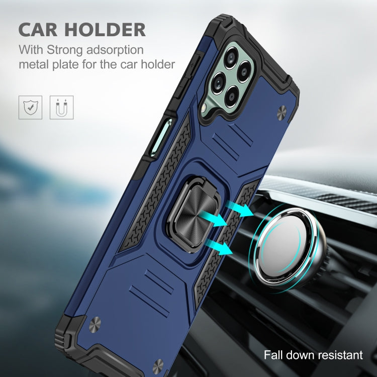 For Samsung Galaxy M53 Magnetic Armor Shockproof TPU + PC Phone Case with Metal Ring Holder