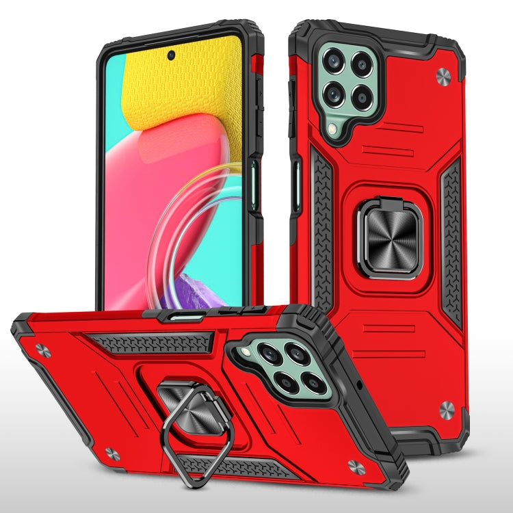 For Samsung Galaxy M53 Magnetic Armor Shockproof TPU + PC Phone Case with Metal Ring Holder