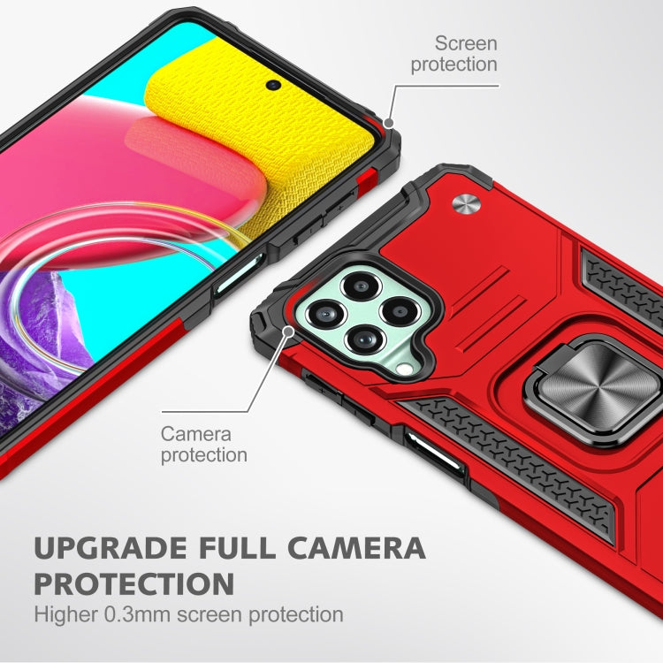 For Samsung Galaxy M53 Magnetic Armor Shockproof TPU + PC Phone Case with Metal Ring Holder