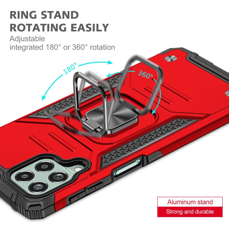 For Samsung Galaxy M53 Magnetic Armor Shockproof TPU + PC Phone Case with Metal Ring Holder