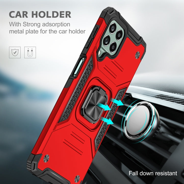 For Samsung Galaxy M53 Magnetic Armor Shockproof TPU + PC Phone Case with Metal Ring Holder