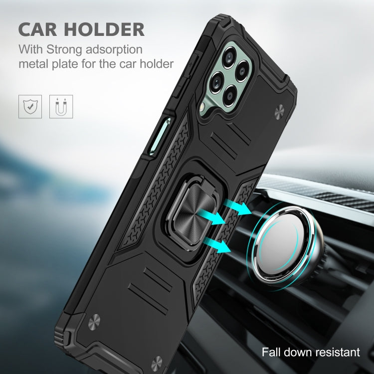 For Samsung Galaxy M53 Magnetic Armor Shockproof TPU + PC Phone Case with Metal Ring Holder