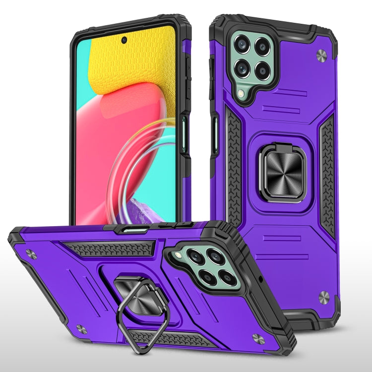 For Samsung Galaxy M53 Magnetic Armor Shockproof TPU + PC Phone Case with Metal Ring Holder