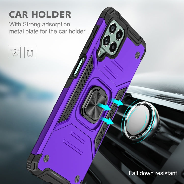 For Samsung Galaxy M53 Magnetic Armor Shockproof TPU + PC Phone Case with Metal Ring Holder