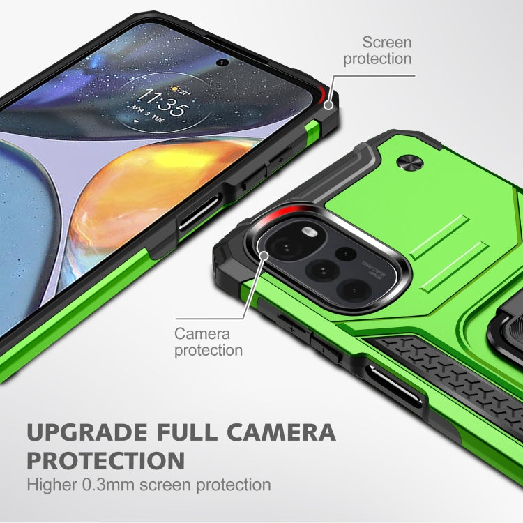 For Motorola Moto G22 Magnetic Armor Shockproof TPU + PC Phone Case with Metal Ring Holder