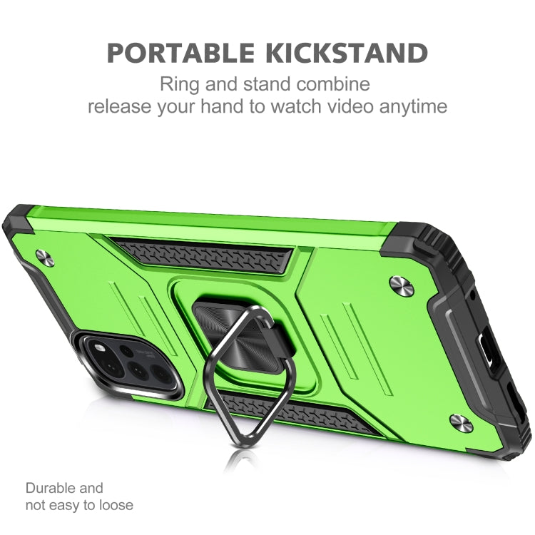 For Motorola Moto G22 Magnetic Armor Shockproof TPU + PC Phone Case with Metal Ring Holder