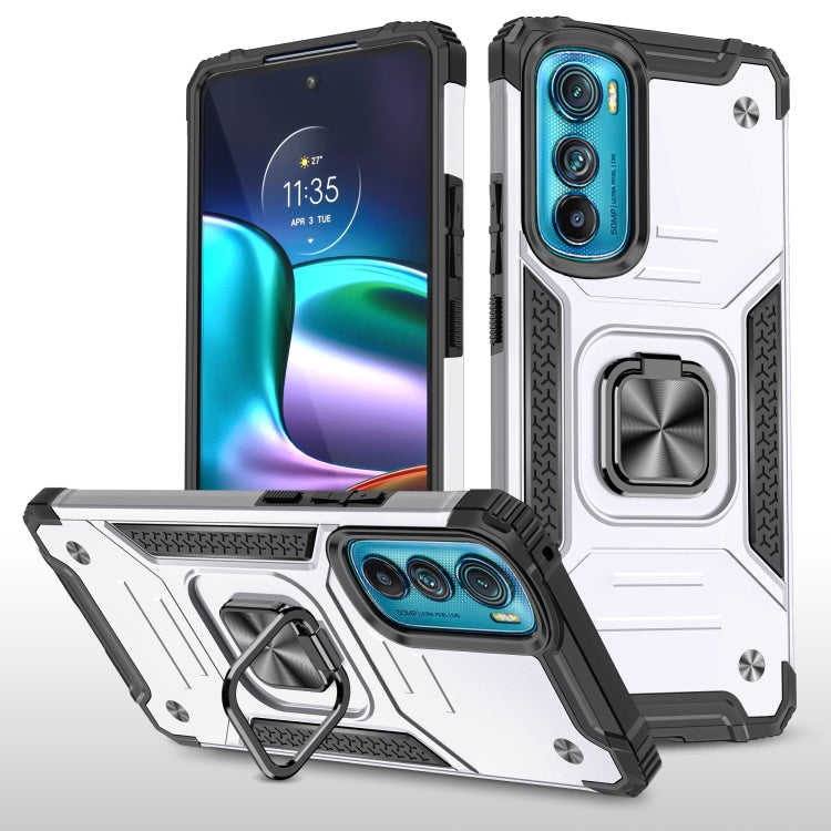 For Motorola Edge 30 Magnetic Armor Shockproof TPU + PC Phone Case with Metal Ring Holder
