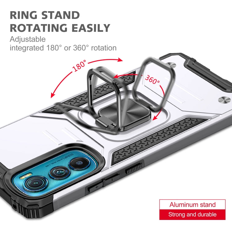 For Motorola Edge 30 Magnetic Armor Shockproof TPU + PC Phone Case with Metal Ring Holder