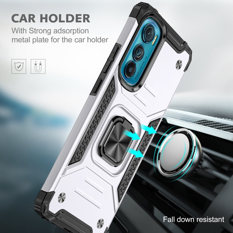 For Motorola Edge 30 Magnetic Armor Shockproof TPU + PC Phone Case with Metal Ring Holder